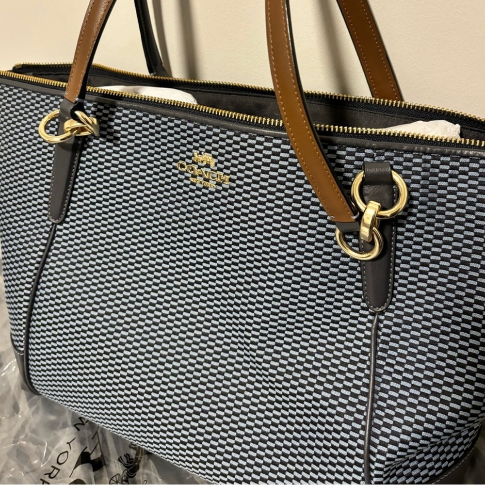 Coach Jacquard AvaTote Style F28468
Blue/Navy - Picture 5 of 16
